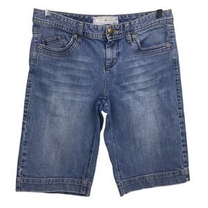 Tommy Hilfiger Light Wash Bermuda Embroidered Low Rise Denim Shorts Women's 8